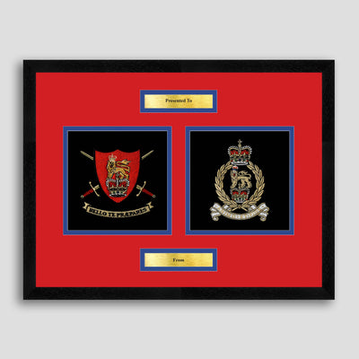 Army Training Regiment & AGC Framed Military Embroidery Presentation