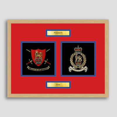 Army Training Regiment & AGC Framed Military Embroidery Presentation