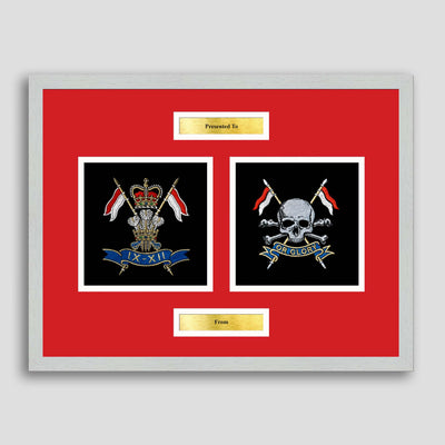 9th/12th Lancers & The Royal Lancers Framed Military Embroidery Presentation