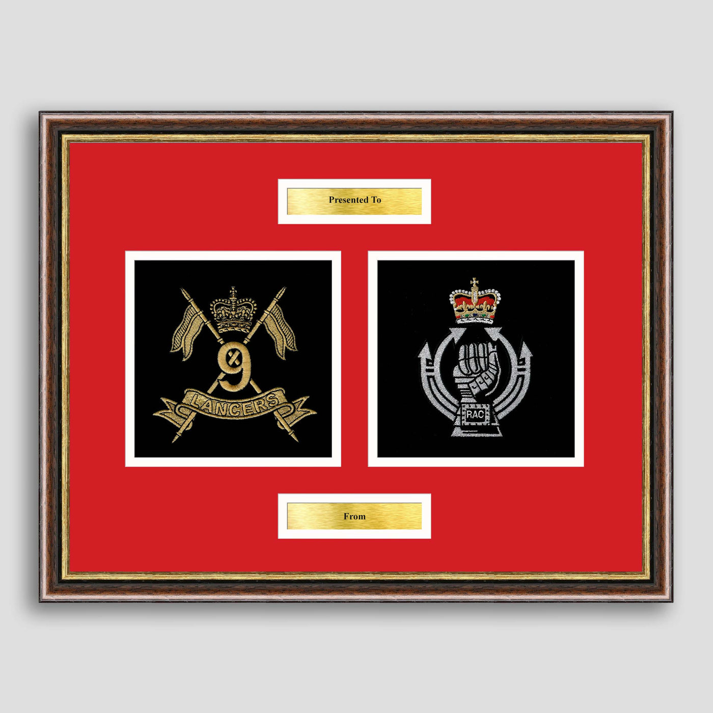 9th Queen's Royal Lancers & The Royal Armoured Corps Military Embroidery Presentation