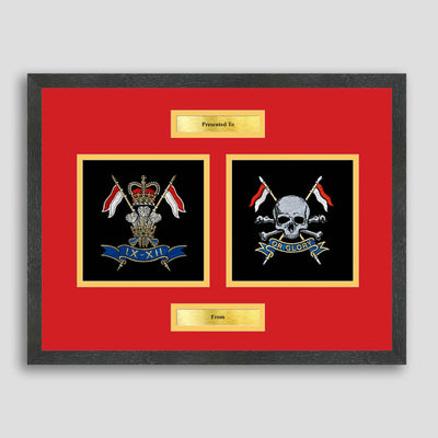9th/12th Lancers & The Royal Lancers Framed Military Embroidery Presentation
