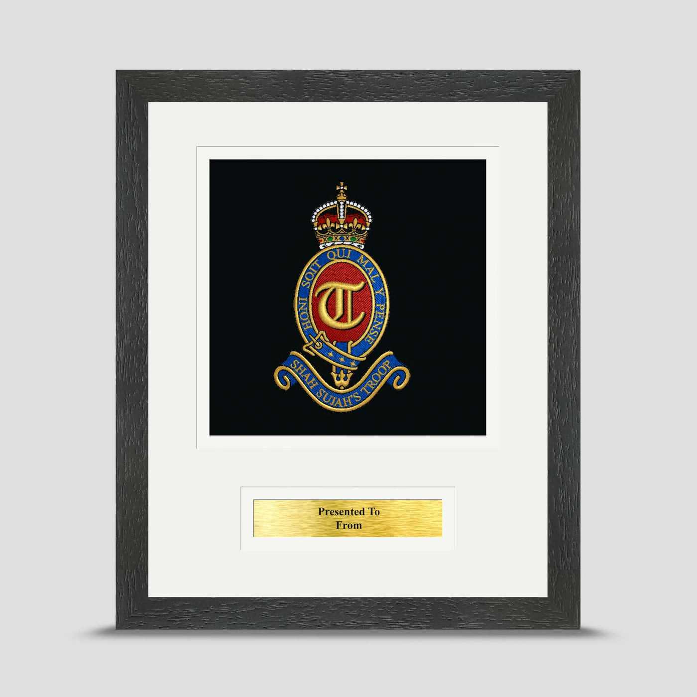 T Battery (Shah Sujah's Troop)  12 Regiment Royal Artillery Framed Military Embroidery Presentation