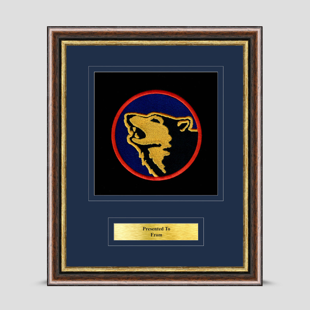 104 Brigade Framed Military Embroidery Presentation