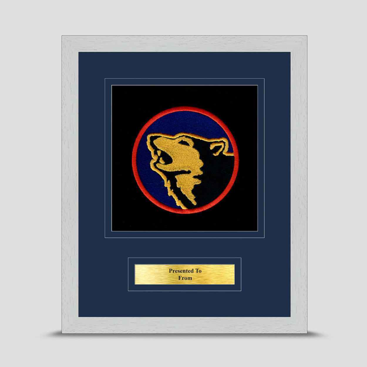 104 Brigade Framed Military Embroidery Presentation