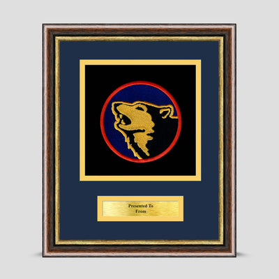 104 Brigade Framed Military Embroidery Presentation