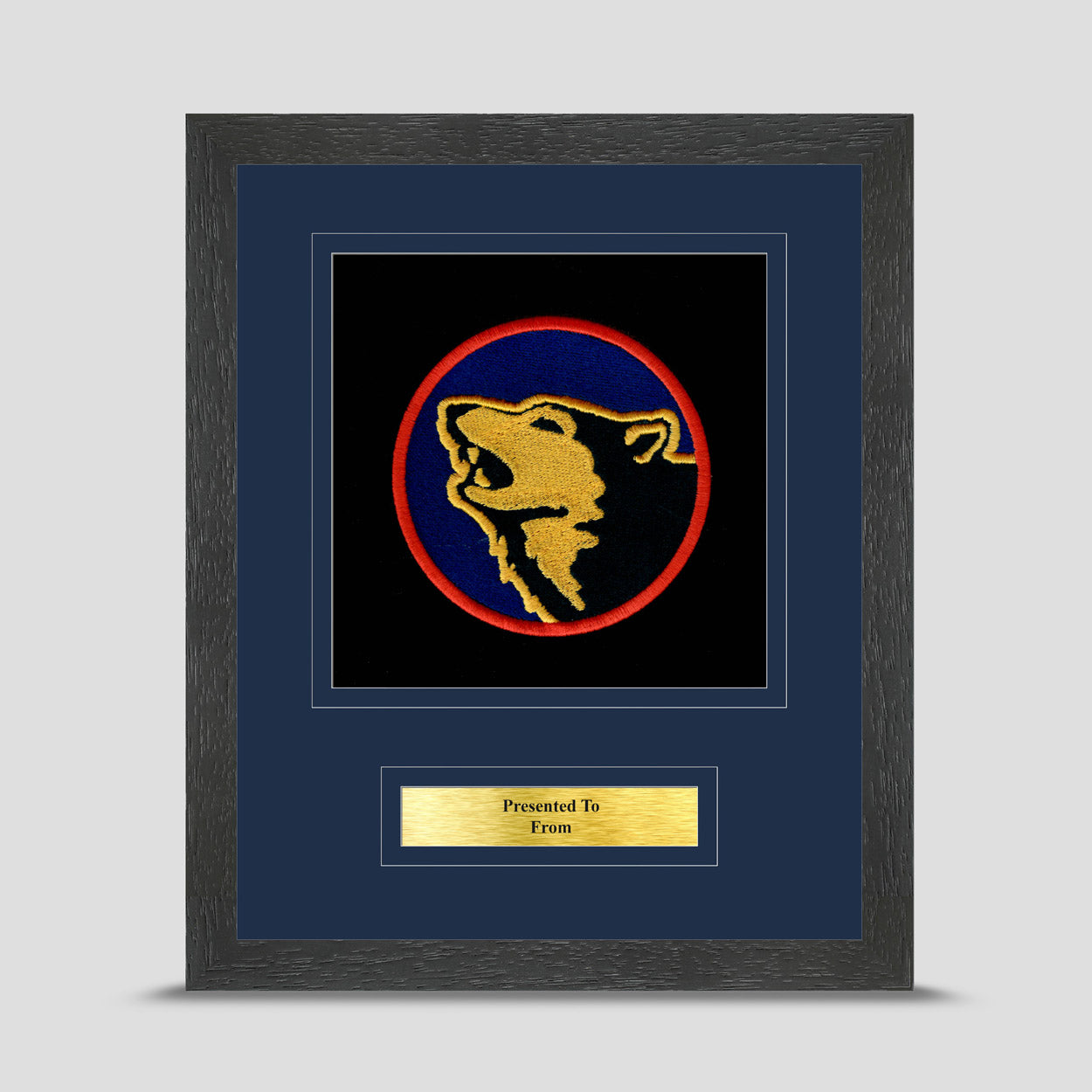 104 Brigade Framed Military Embroidery Presentation