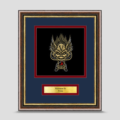5 Bn Royal Electrical Mechanical Engineers Framed Military Embroidery Presentation