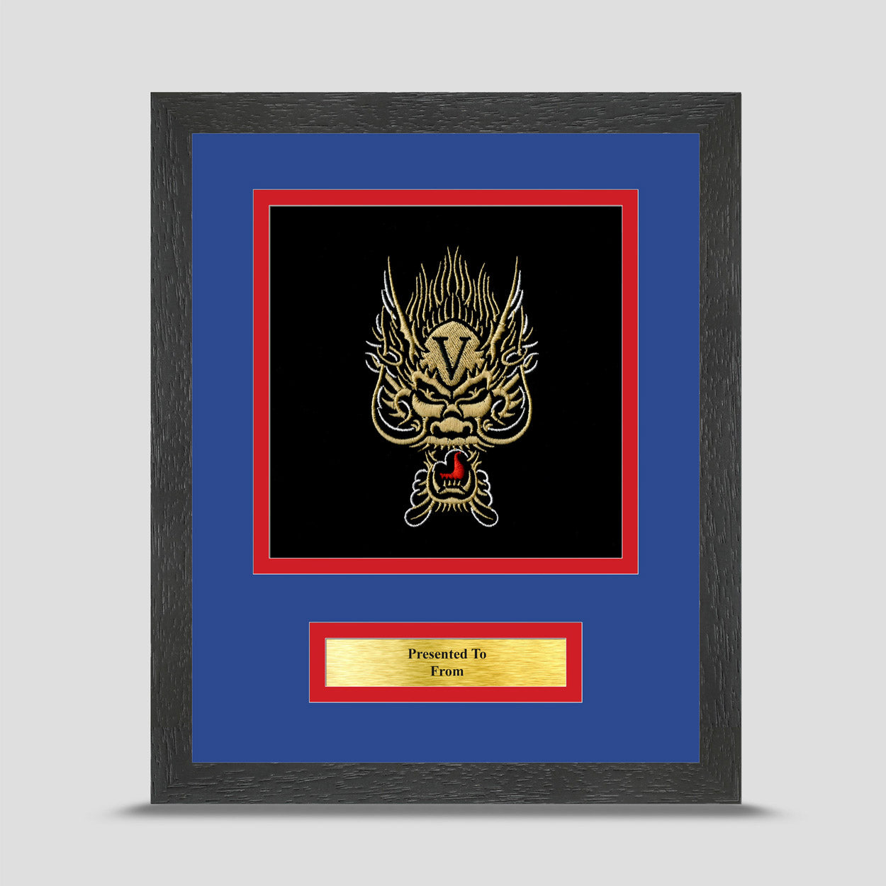 5 Bn Royal Electrical Mechanical Engineers Framed Military Embroidery Presentation