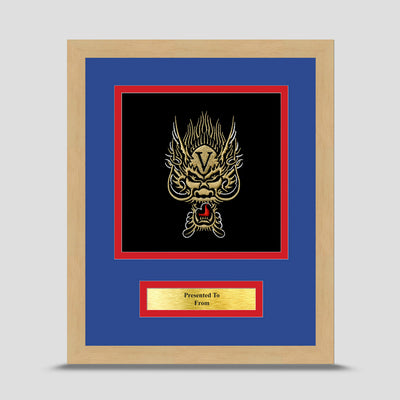 5 Bn Royal Electrical Mechanical Engineers Framed Military Embroidery Presentation
