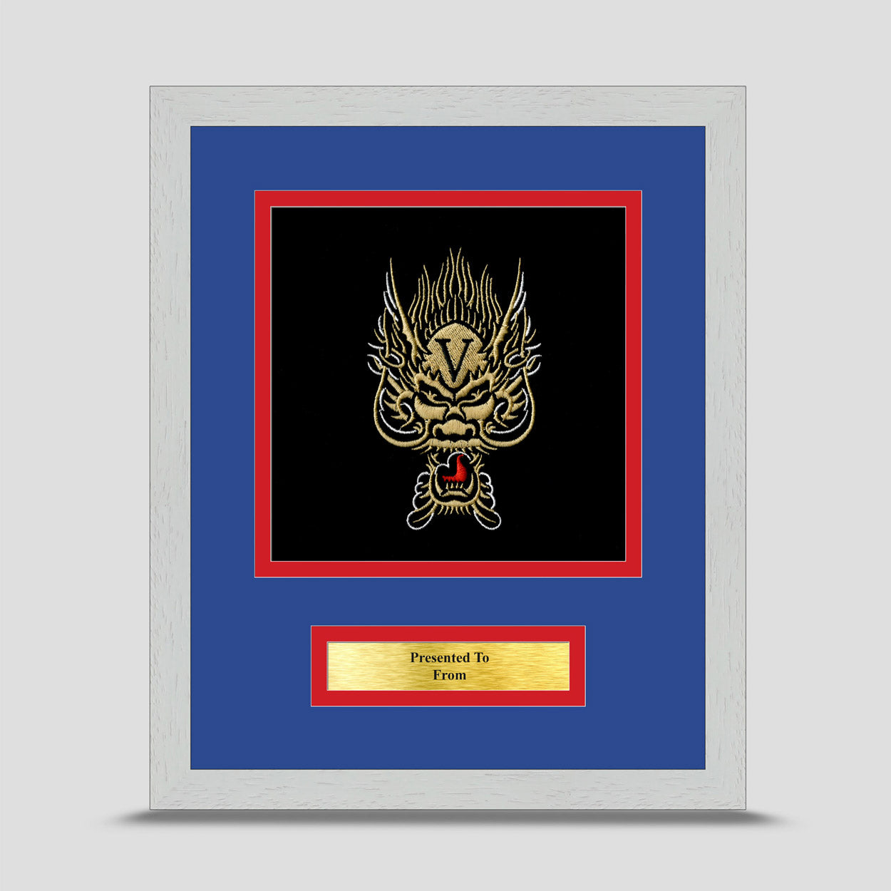 5 Bn Royal Electrical Mechanical Engineers Framed Military Embroidery Presentation