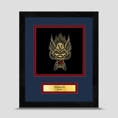 5 Bn Royal Electrical Mechanical Engineers Framed Military Embroidery Presentation