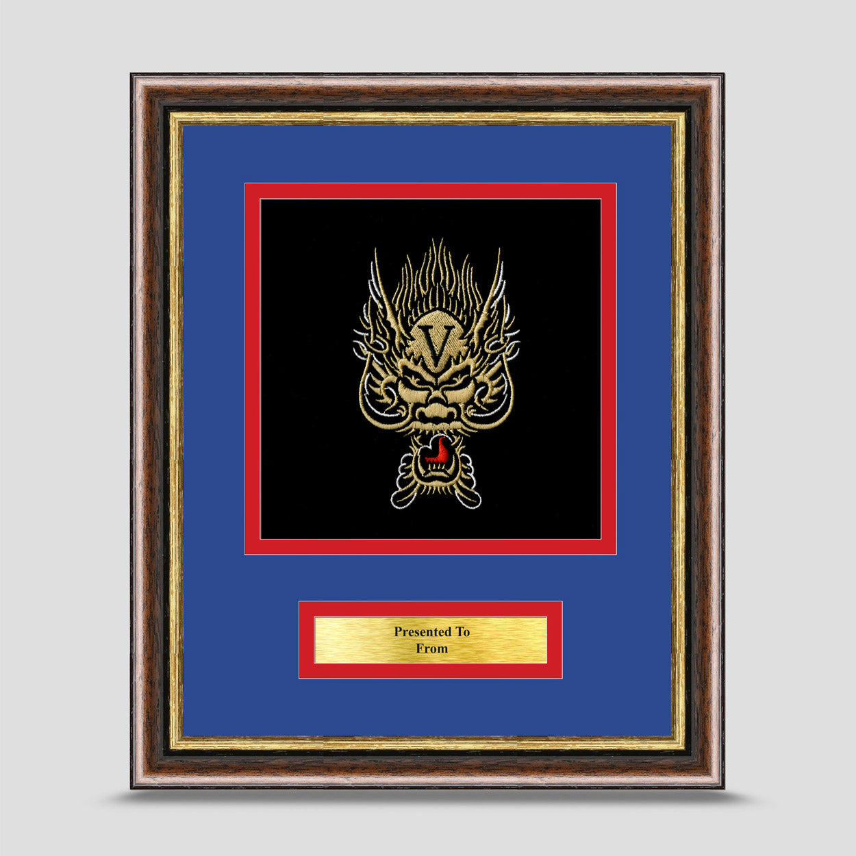 5 Bn Royal Electrical Mechanical Engineers Framed Military Embroidery Presentation