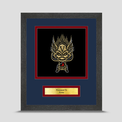 5 Bn Royal Electrical Mechanical Engineers Framed Military Embroidery Presentation