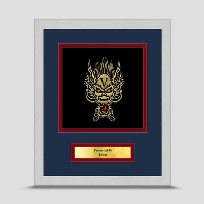 5 Bn Royal Electrical Mechanical Engineers Framed Military Embroidery Presentation