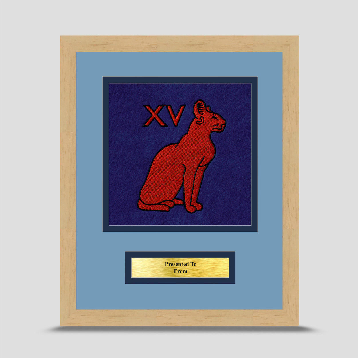 15 Signal Regiment Framed Military Embroidery Presentation