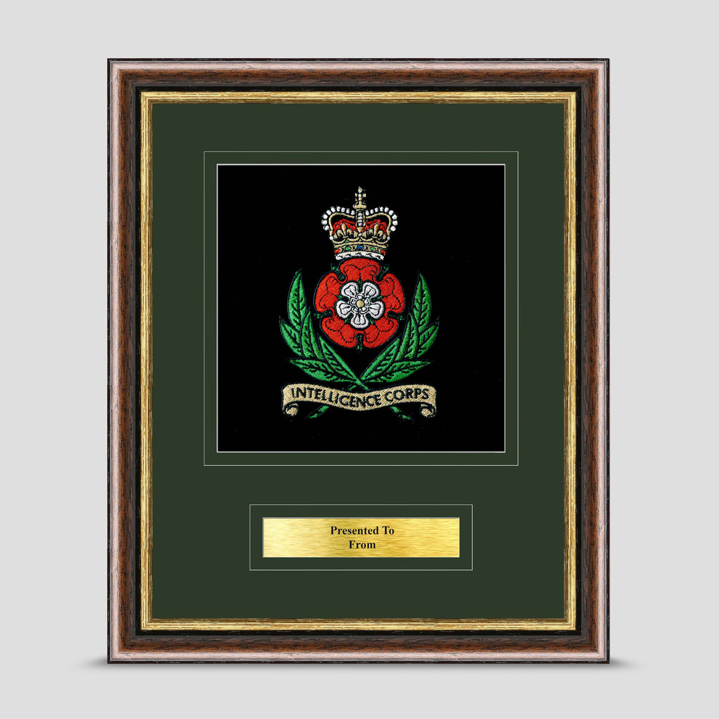 Intelligence Corps Framed Military Embroidery Presentation