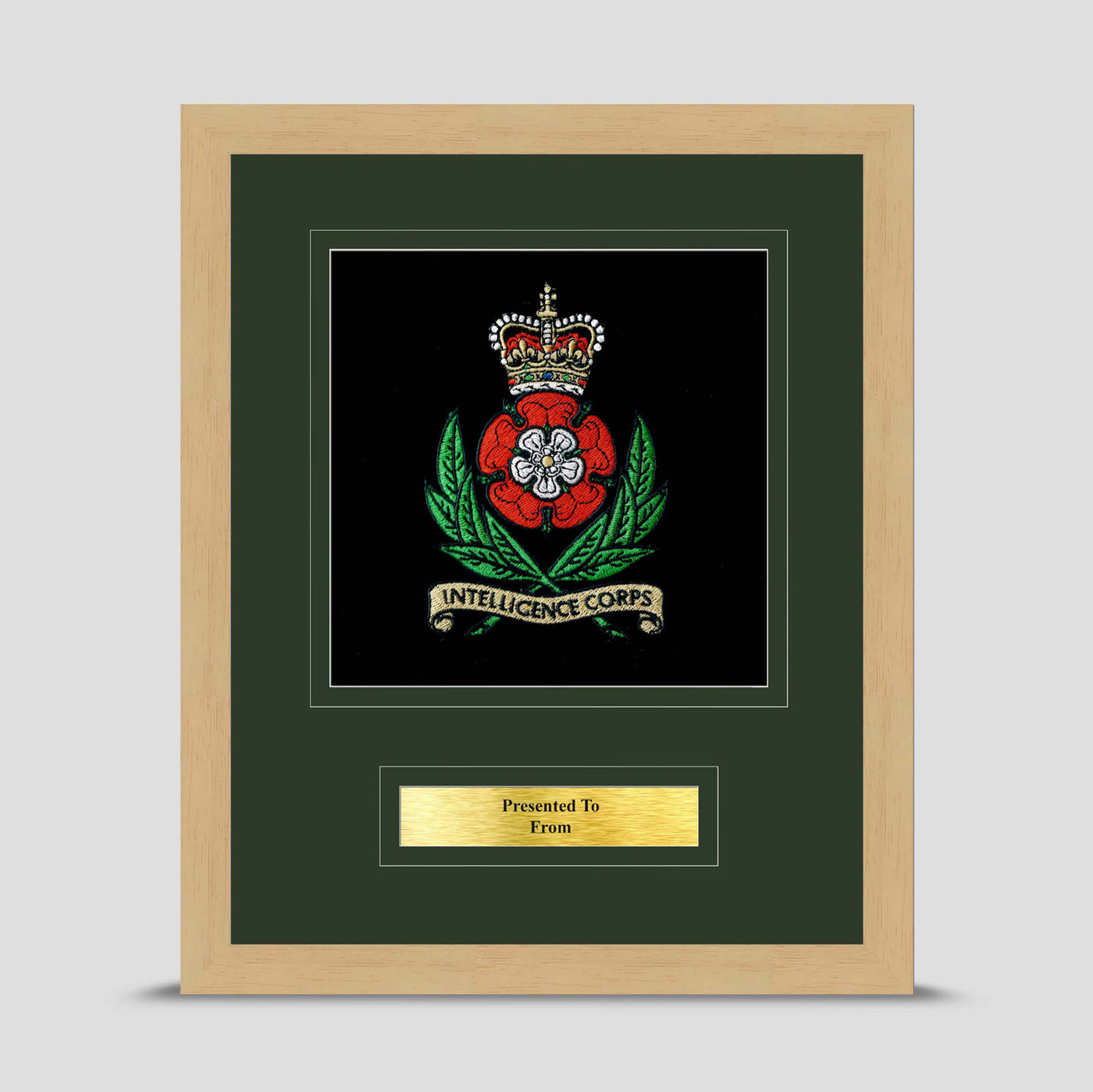 Intelligence Corps Framed Military Embroidery Presentation