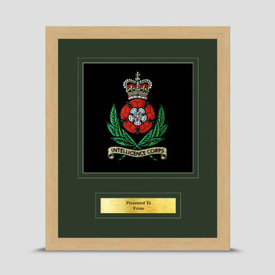 Intelligence Corps Framed Military Embroidery Presentation