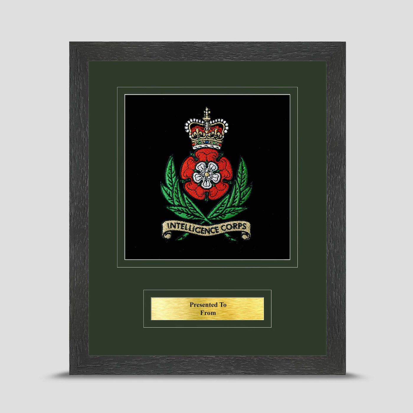 Intelligence Corps Framed Military Embroidery Presentation