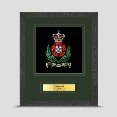 Intelligence Corps Framed Military Embroidery Presentation