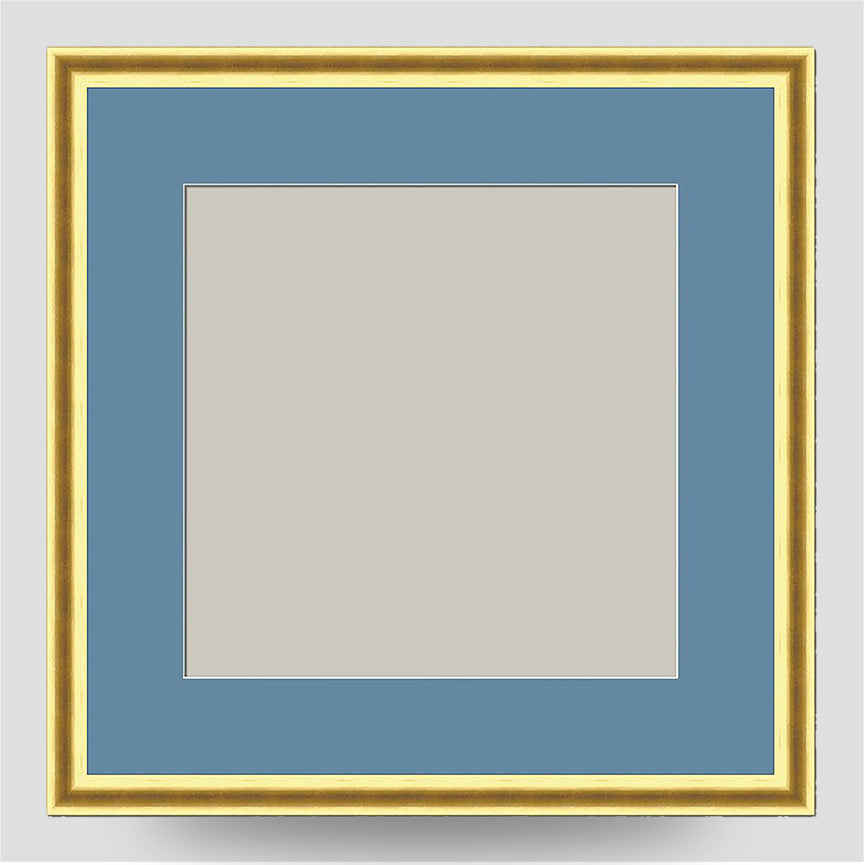 10x10 Thin Gold Cushion Frame with a 8x8 Mount
