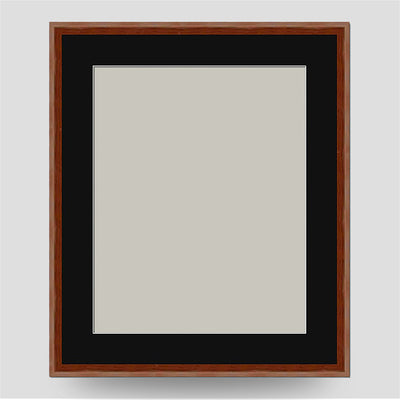 12x10 Thin Brown Cushion Picture Frame with a 10x8 Mount