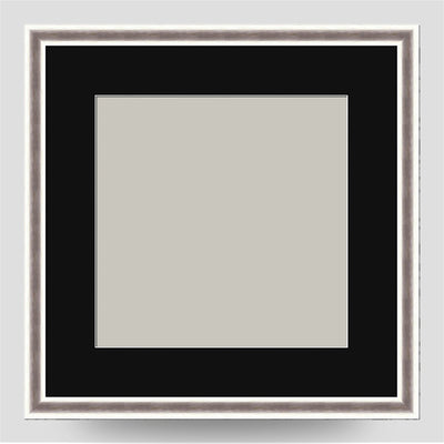 8x8 Thin Silver Cushion Picture Frame with a 6x6 Mount