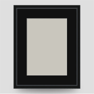 9x7 Thin Black Cushion Picture Frame Including a 7x5 Mount