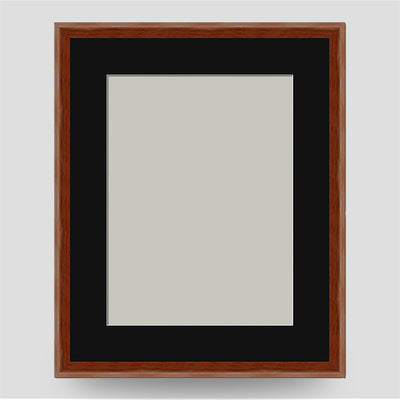 10x8 Thin Brown Cushion Picture Frame with a 8x6 Mount
