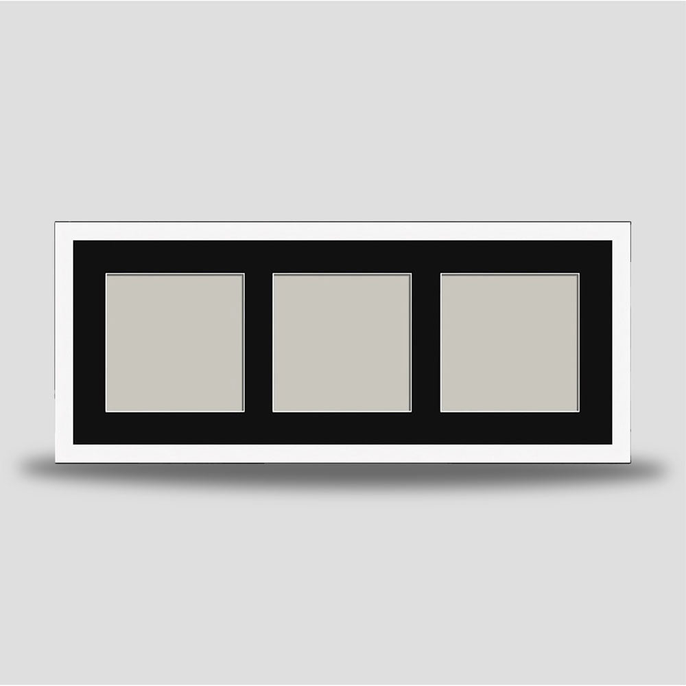 Classic White Triple Landscape Frame Square available in 4x4, 5x5 and 6x6 sizes