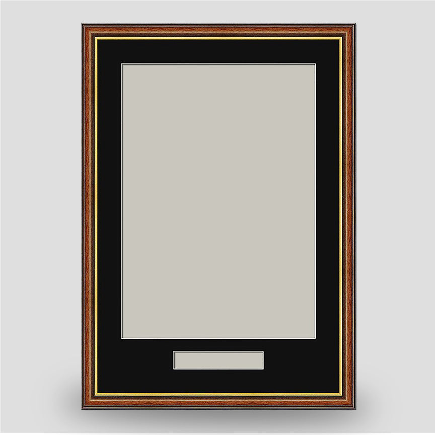 Brown & Gold A4 Frame with Text Box - Portrait Orientation