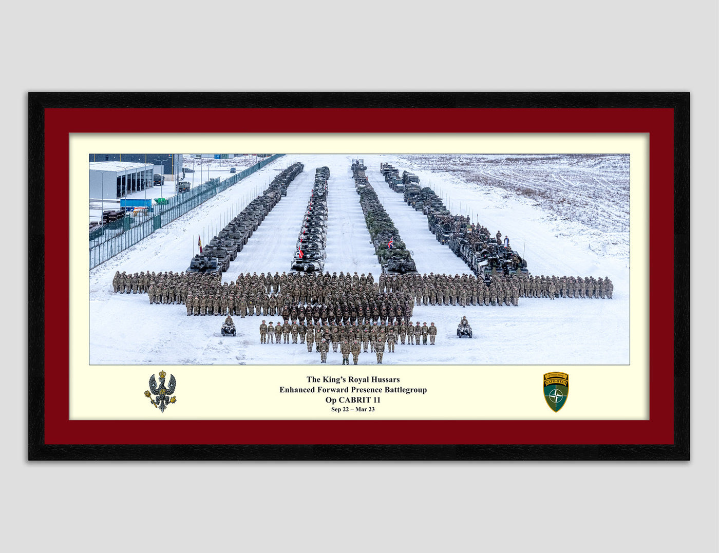 The King’s Royal Hussars Enhanced Forward Presence Battlegroup Op CABRIT 11 - Framed Option