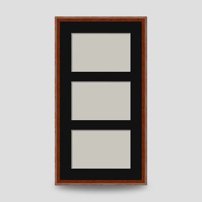 Triple Landscape Photo Frame Thin Cushioned Brown in 5x3.5, 6x4 & 7x5 size - Free Delivery