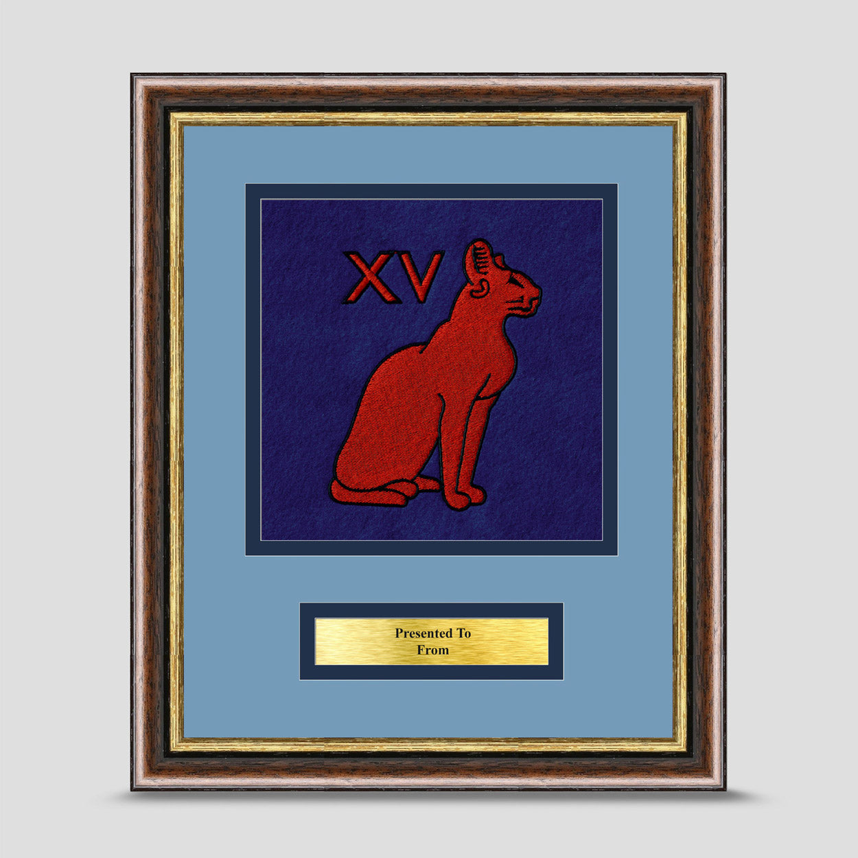 15 Signal Regiment Framed Military Embroidery Presentation