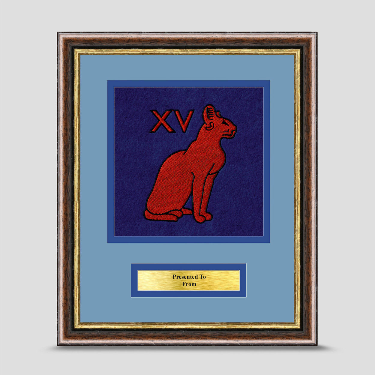 15 Signal Regiment Framed Military Embroidery Presentation