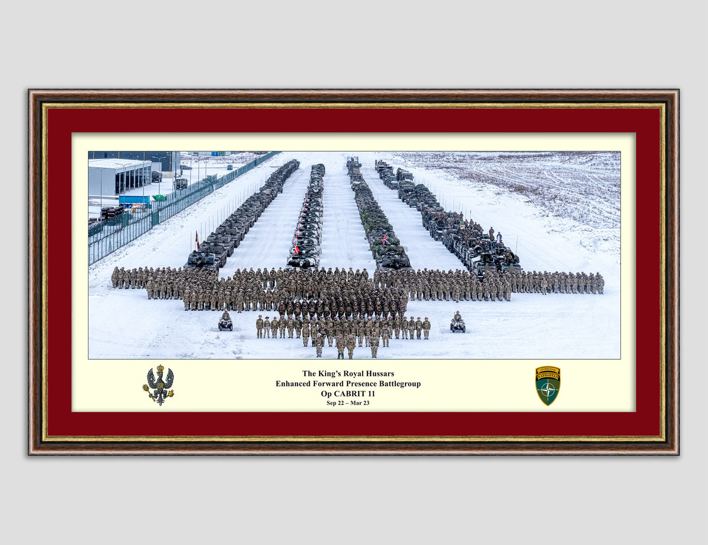 The King’s Royal Hussars Enhanced Forward Presence Battlegroup Op CABRIT 11 - Framed Option