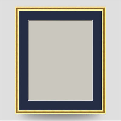 12x10 Thin Gold Cushion Picture Frame with a 10x8 Mount