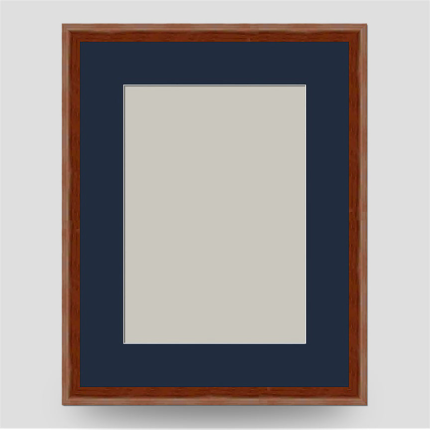 9x7 Thin Brown Cushion Picture Frame Including a 7x5 Mount