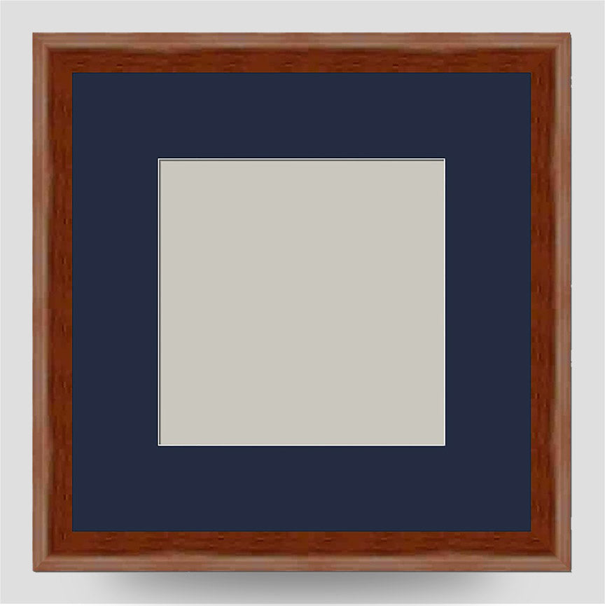 6x6 Thin Brown Cushion Picture Frame with a 4x4 Mount - Free Delivery