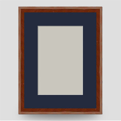 8x6 Thin Brown Picture Frame with a 6x4 Mount