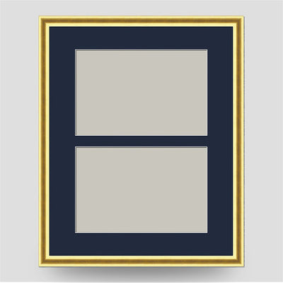 10x8 Thin Gold Cushion Picture Frame to hold Two 6x4 Pictures