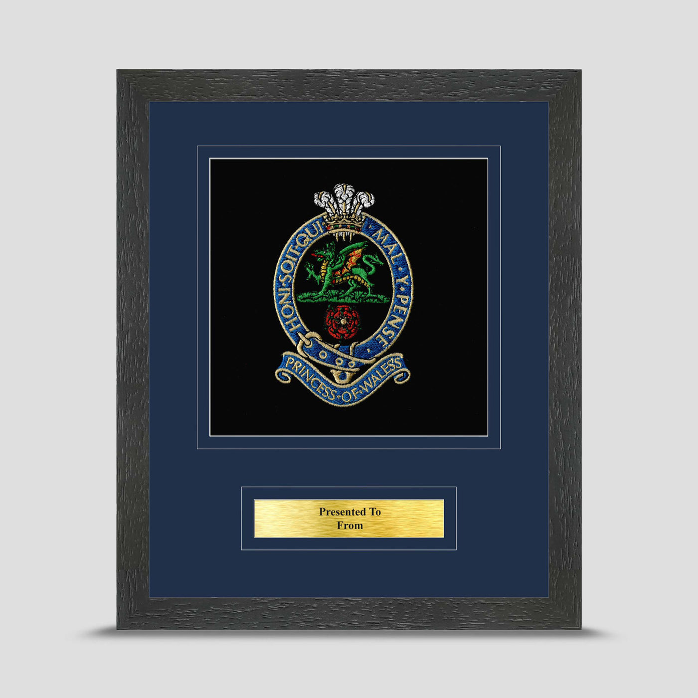 Princess of Wales's Royal Regiment Framed Military Embroidery Presentation