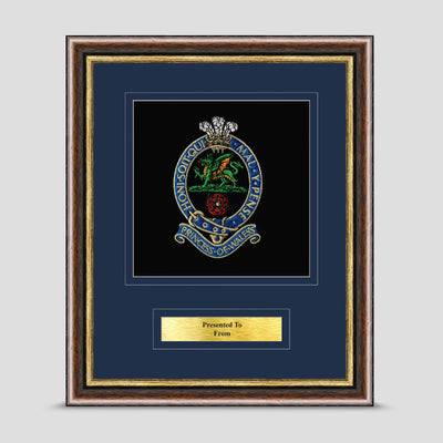 Princess of Wales's Royal Regiment Framed Military Embroidery Presentation