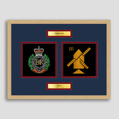 Royal Engineers & 3 Armoured Engineer Squadron Framed Military Embroidery Presentation