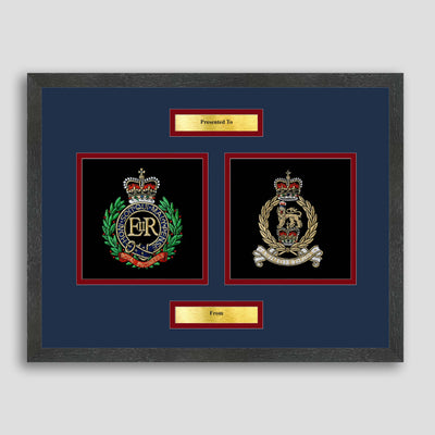 Royal Engineers & AGC (SPS) Framed Military Embroidery Presentation