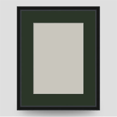 9x7 Thin Black Cushion Picture Frame Including a 7x5 Mount