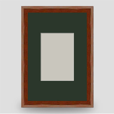 6x4 Thin Brown Cushion Picture Frame with a 3.5x2.5 Mount