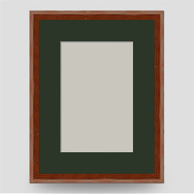 8x6 Thin Brown Picture Frame with a 6x4 Mount