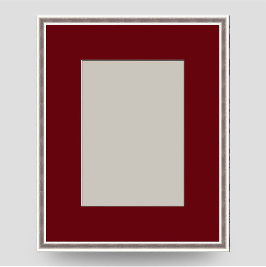 10x8 Thin Silver Cushion Frame with a 7x5 Mount