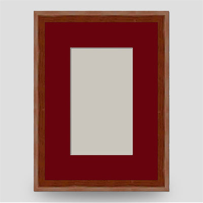 7x5 Thin Brown Cushion Picture Frame with a 5x3 Mount